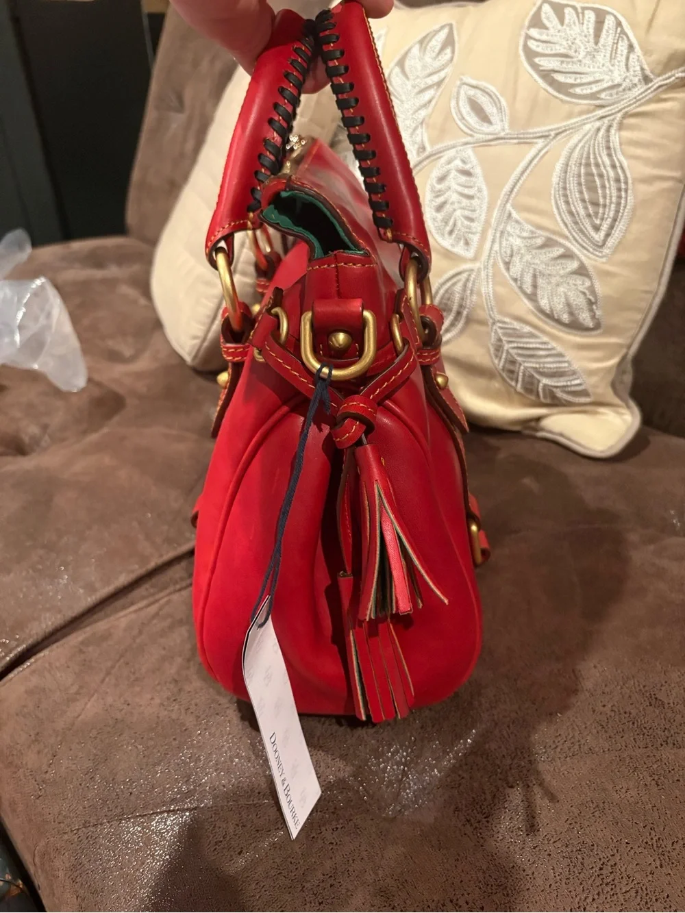 💖SPOTLIGHT💖NWT Dooney & Bourke Red Florentine Satchel with Gold Hardware